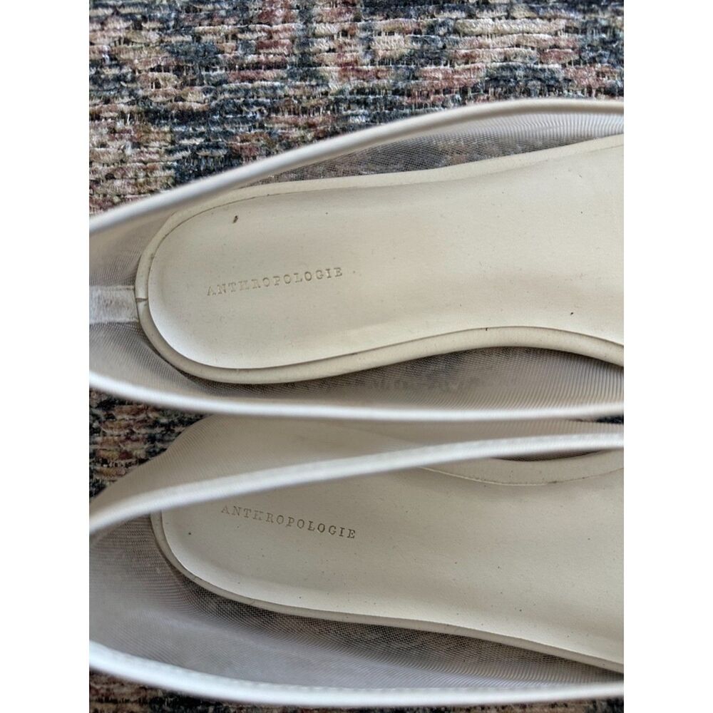 By Anthropologie Mesh Ballet Flats White Size 10 - Picture 4 of 5